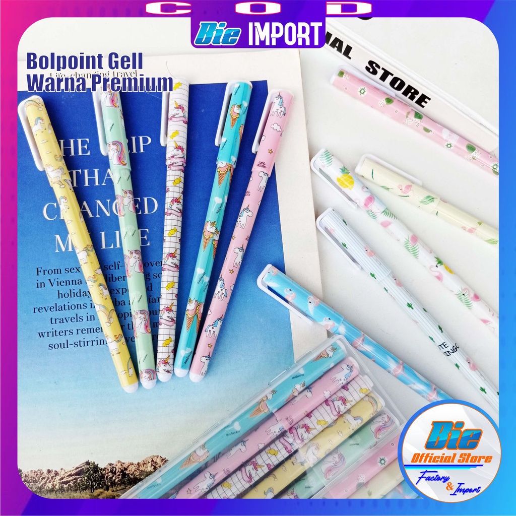 Pulpen Gell Warna Karakter Unicorn Premium Impor Best Seller