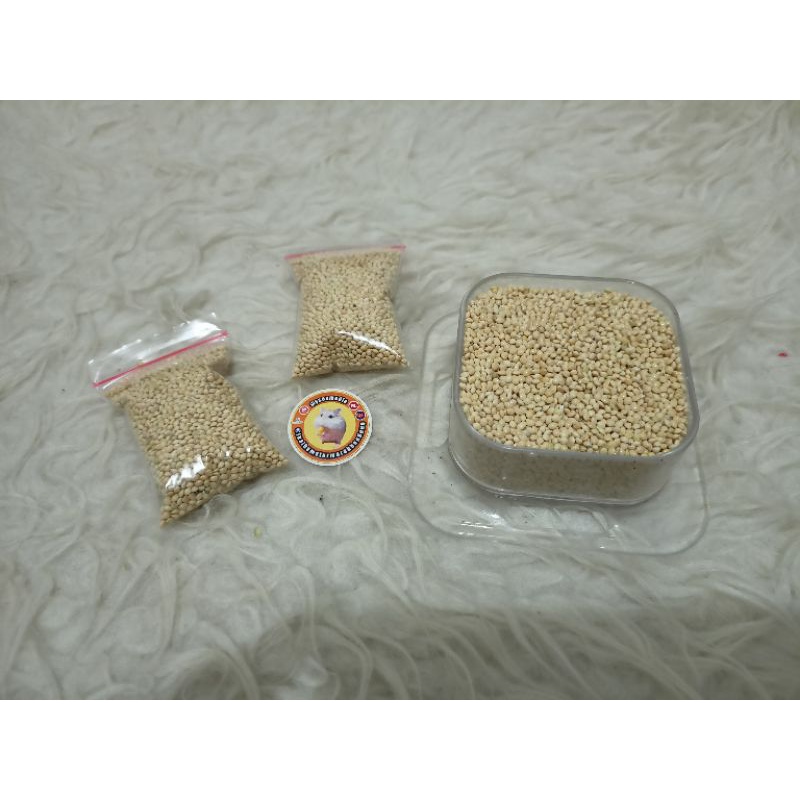 White Seed Milet Millet MINI Pack Biji Sehat Makanan Hamster, Burung dan penyuka biji-bijian Pakan Putih