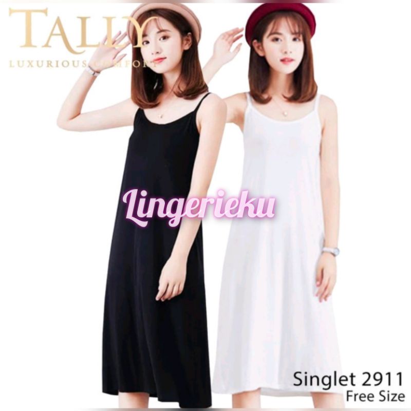 Tally 2911 Tank Top Singlet Panjang Wanita Tali Kecil Fit XL