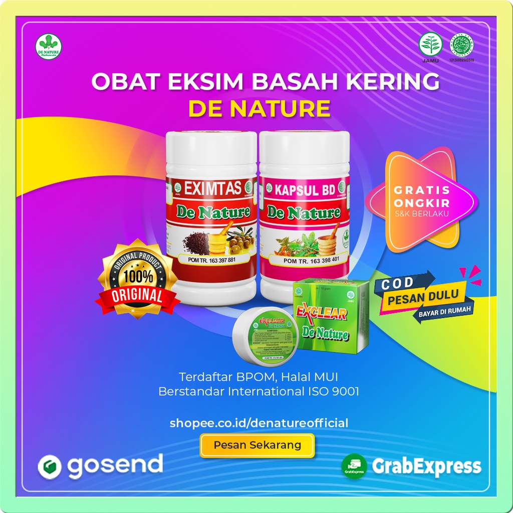 Obat Skabies Eksim Basah Kering Gatal Guding Kurap Penyakit Kulit Kapsul BD Eximtas Exclear De Natur