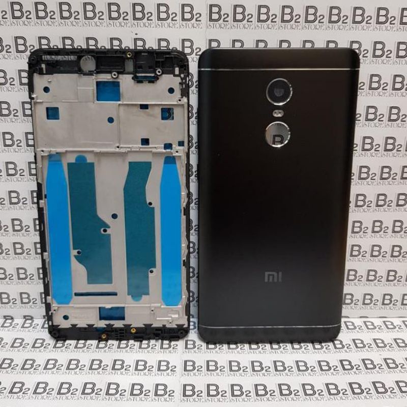 Frame Plus Backdoor Kesing Casing Housing Fullset Tulang Lcd Xiaomi Redmi Note 4x Mediatek Original