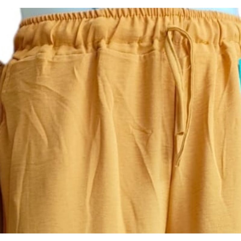 WIDI PANTS KULOT PREMIUM / KULOT CRINGKLE / KULOT UNIQLO-Mustard CRINGKLE