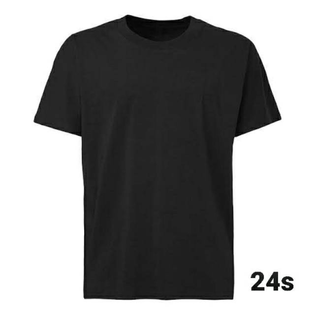 Kaos polos hitam cotton combed 24s