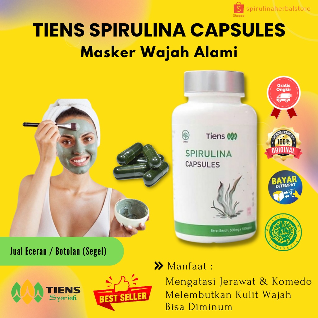 Jual Masker Wajah Spirulina Tiens Original Asli 100 Isi 100 Kapsul