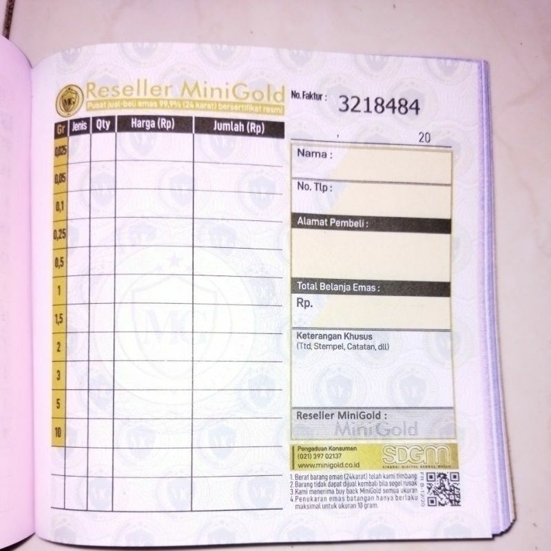 

Tambahan Nota Resmi 1 Pcs