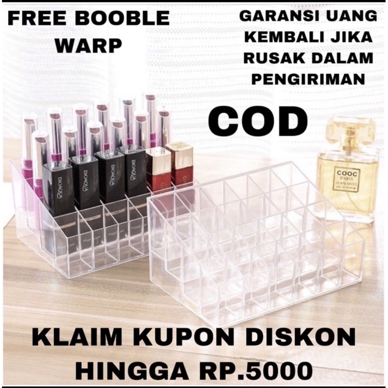 kotak tempat lipstik acrylic lipstick storange 24 slot kotak lipstik tempat lipstik parfum