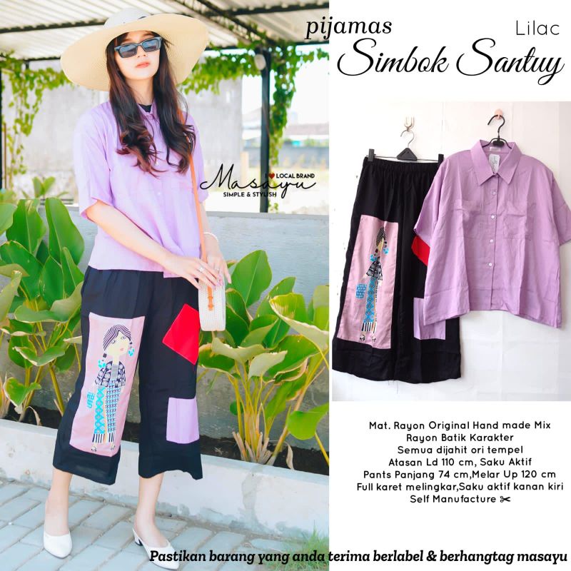 Pijames Simbok Santuy (Set Batik Kekinian)