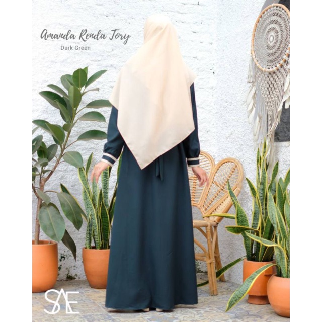 Gamis Amanda Renda Tory | busui friendly | 1kg muat 3 baju