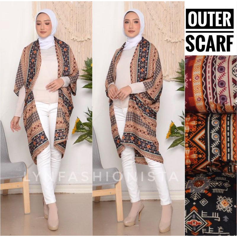 LYNFASHIONISTA-OUTER SCARF BATIK TRIBAL JUMBO/OUTER BATWING/OUTER KALONG