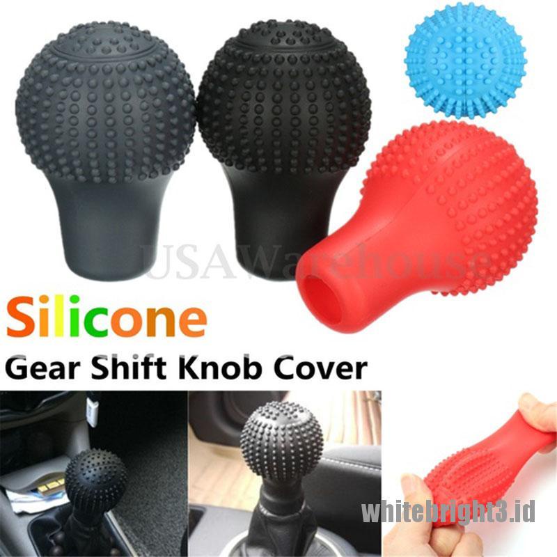 Cover Pelindung Knob Persneling Mobil Universal Bahan Silikon Lembut Warna Putih