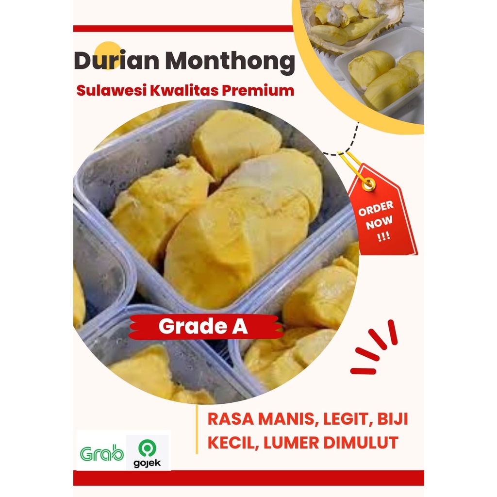 

Durian Kupas Monthong Sulawesi Kualitas Grade A