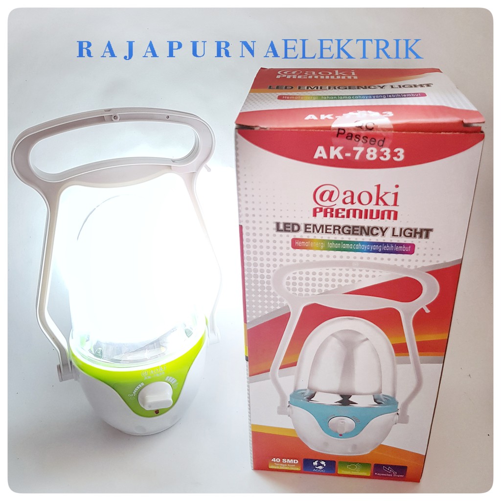 Lampu emergency LED AOKI Emergency Light AK-7833 rechargable