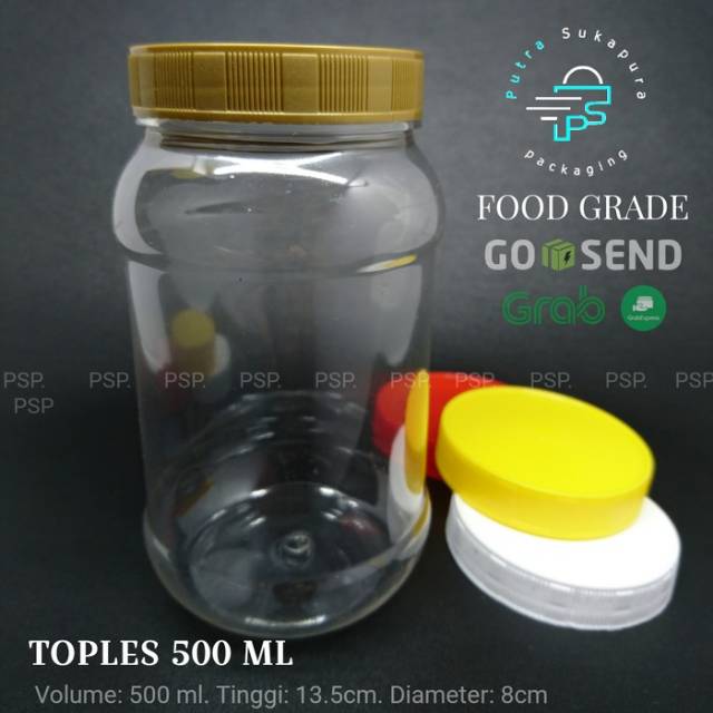 (paket 10 Pcs) Toples Plastik 500 Ml / Toples Makanan 500 Ml