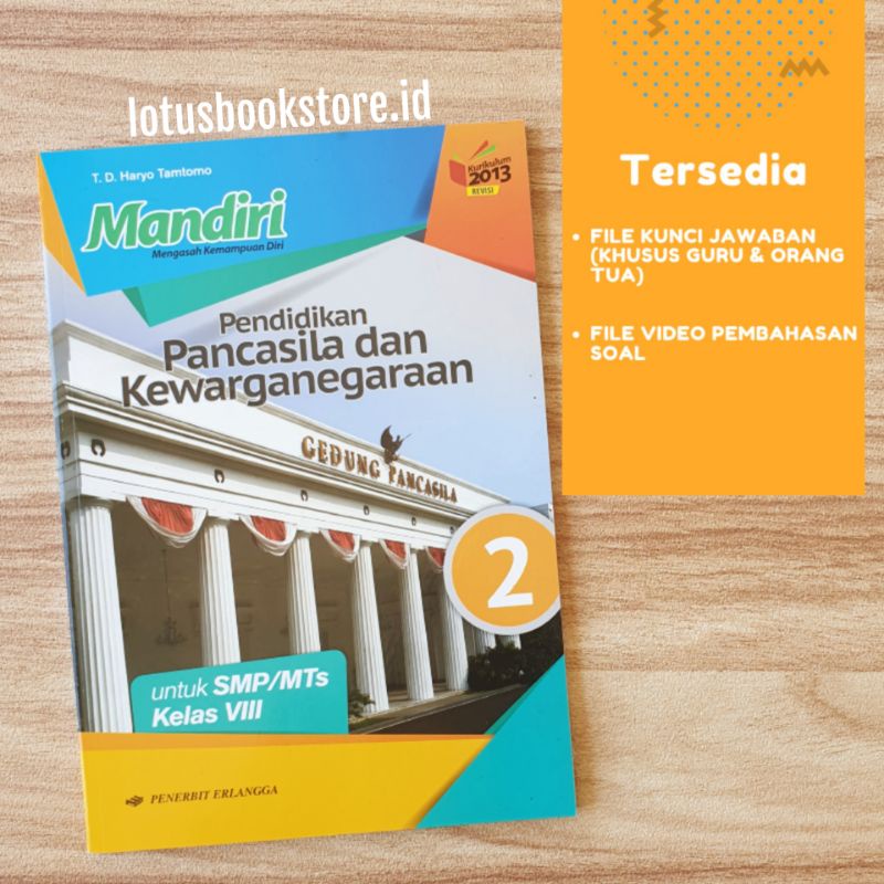 Mandiri PPKN SMP Kelas 8 / Kurikulum 2013 Revisi / Buku Erlangga Original