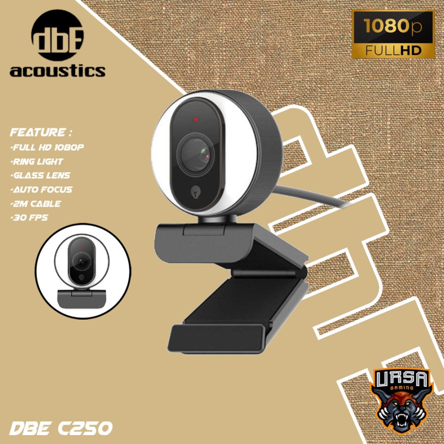 Webcam dbE Acoustics C250 Full HD 1080p With Ring Light - Auto Focus