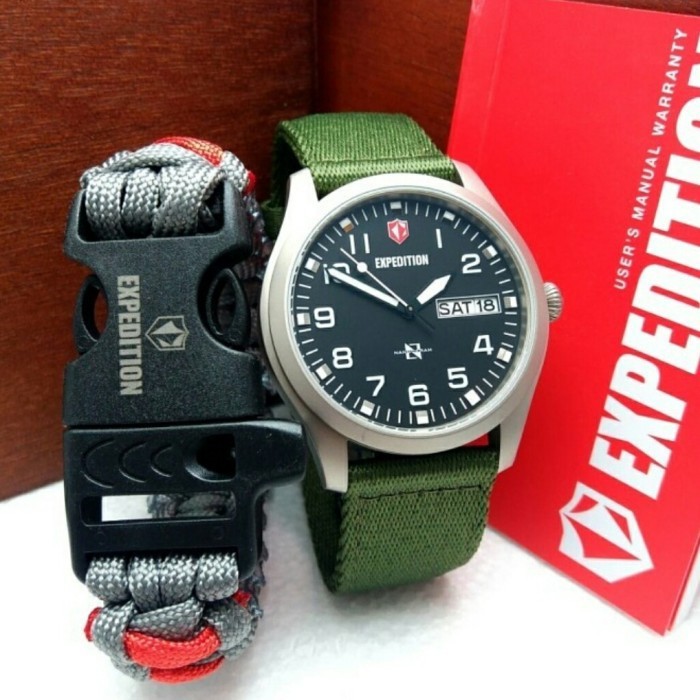 JAM TANGAN PRIA EXPEDITION E 6794 TALI KANVAS FREE GELANG ORIGINAL GARANSI RESMI 1 TAHUN