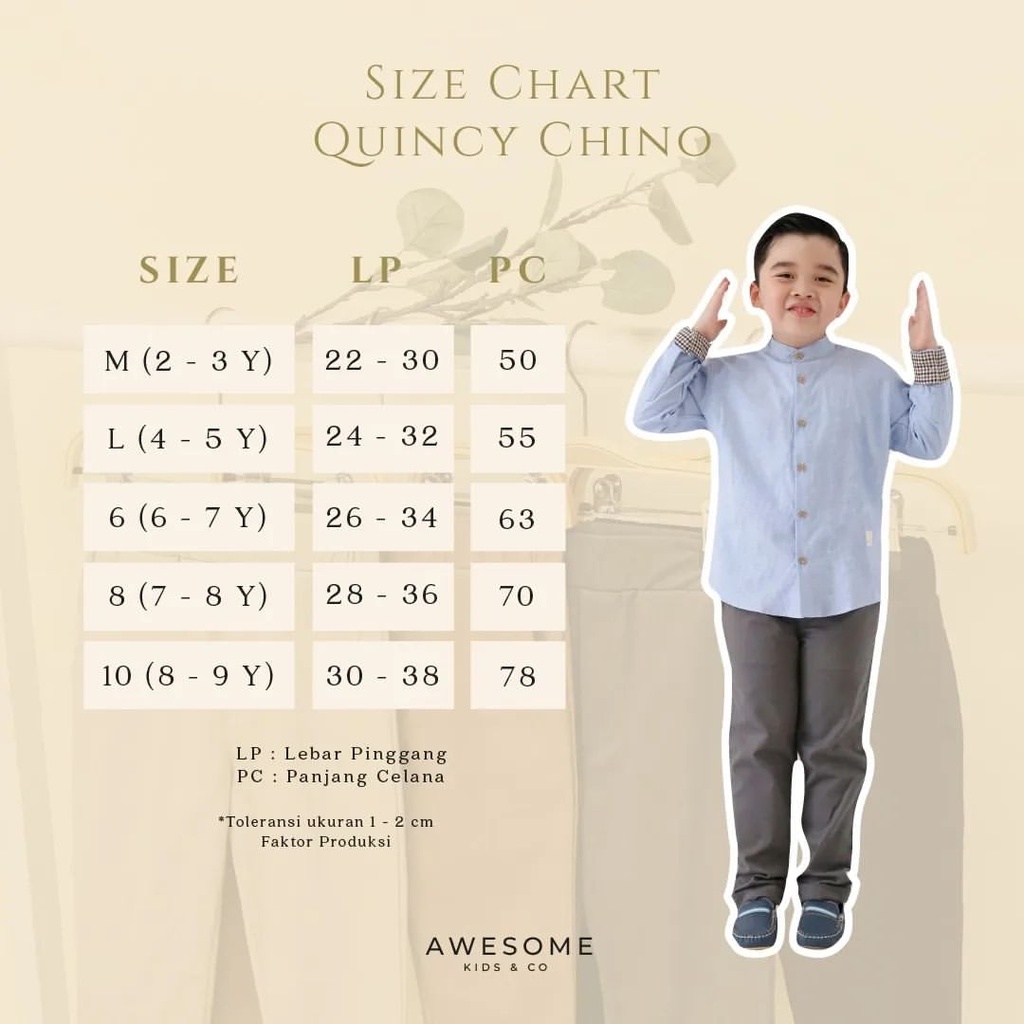 AWESOMEKIDS Celana Panjang Chino Anak Bahan Twill Strech Quincy Chino