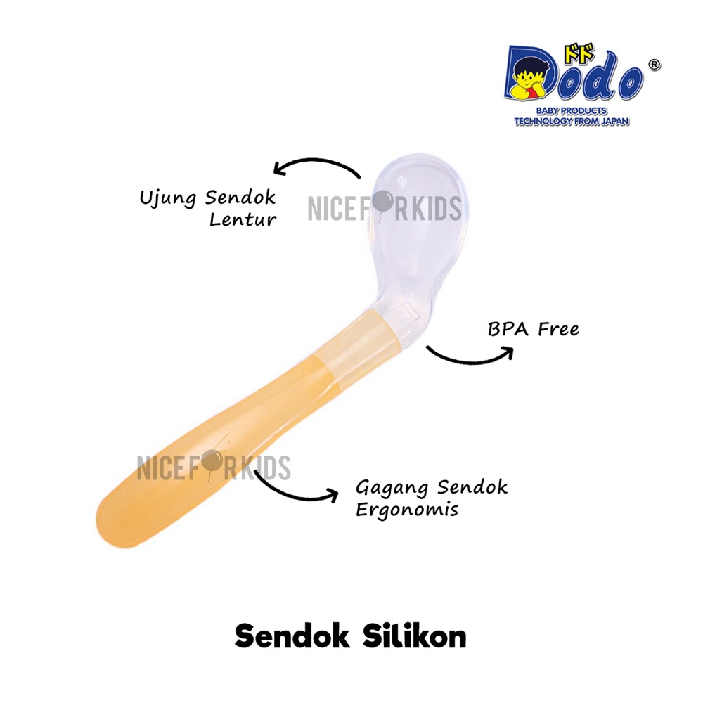 Dodo Sendok Silikon Sendok Makan Bayi Isi 2pcs / Dodo Silicone Spoon