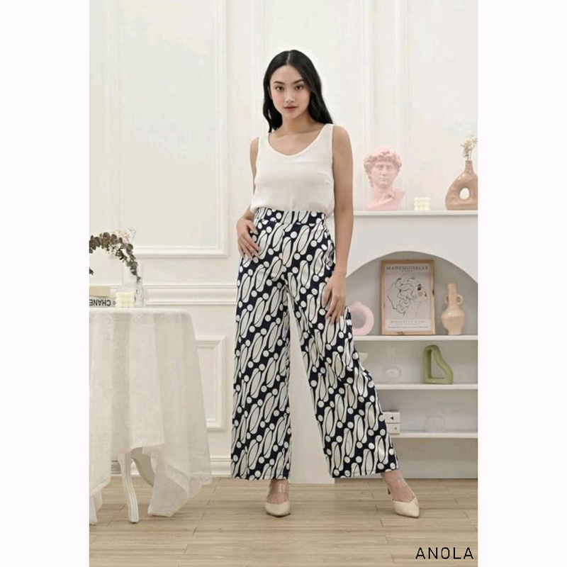 Anola Celana Kulot Batik Panjang Wanita Cullote Panjang Bawahan Batik Setelan Pakaian