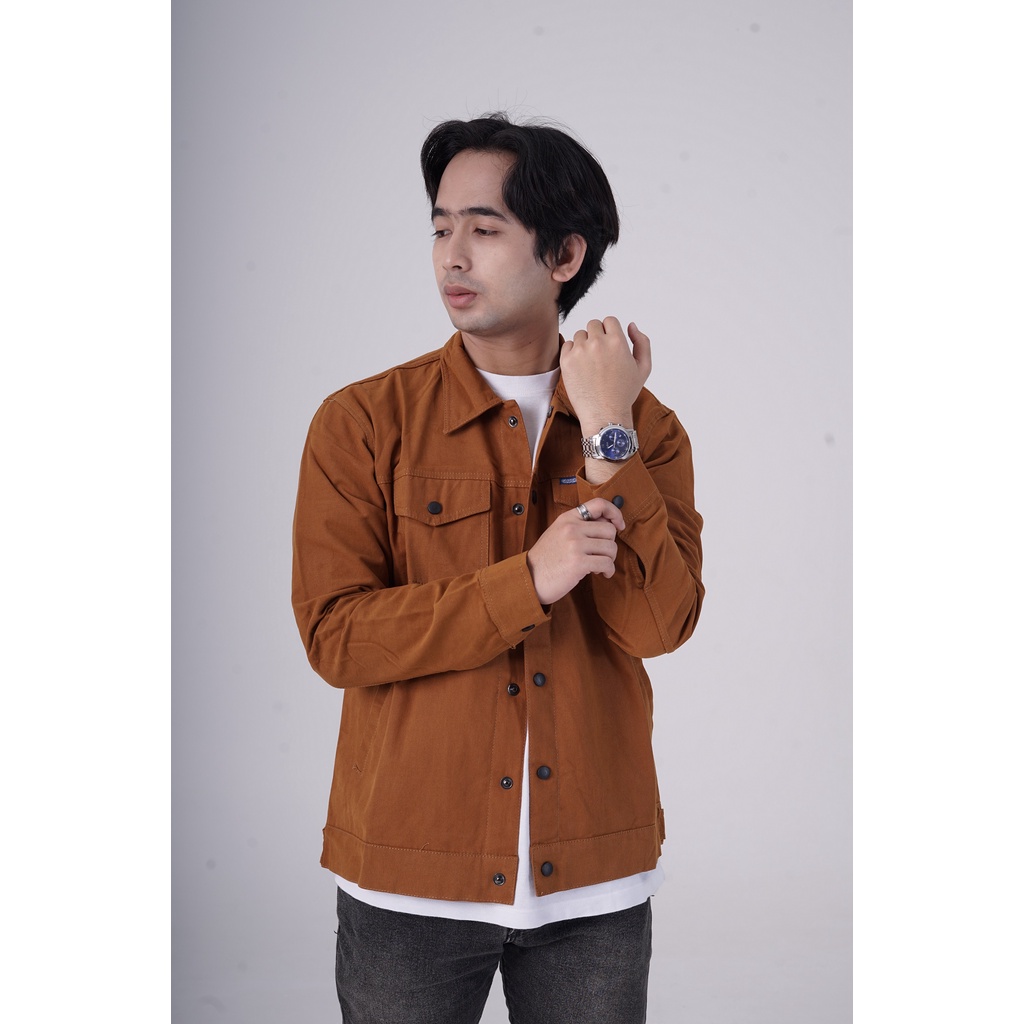 GLUCK EIGHT TRUCKER JACKET || SIZE L  ||  TRUCKER JACKET  || JAKET TRUCKER CANVAS