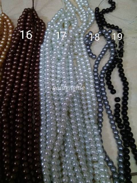 Mutsin berat Mutiara sintetis 6mm , monte 6mm per string