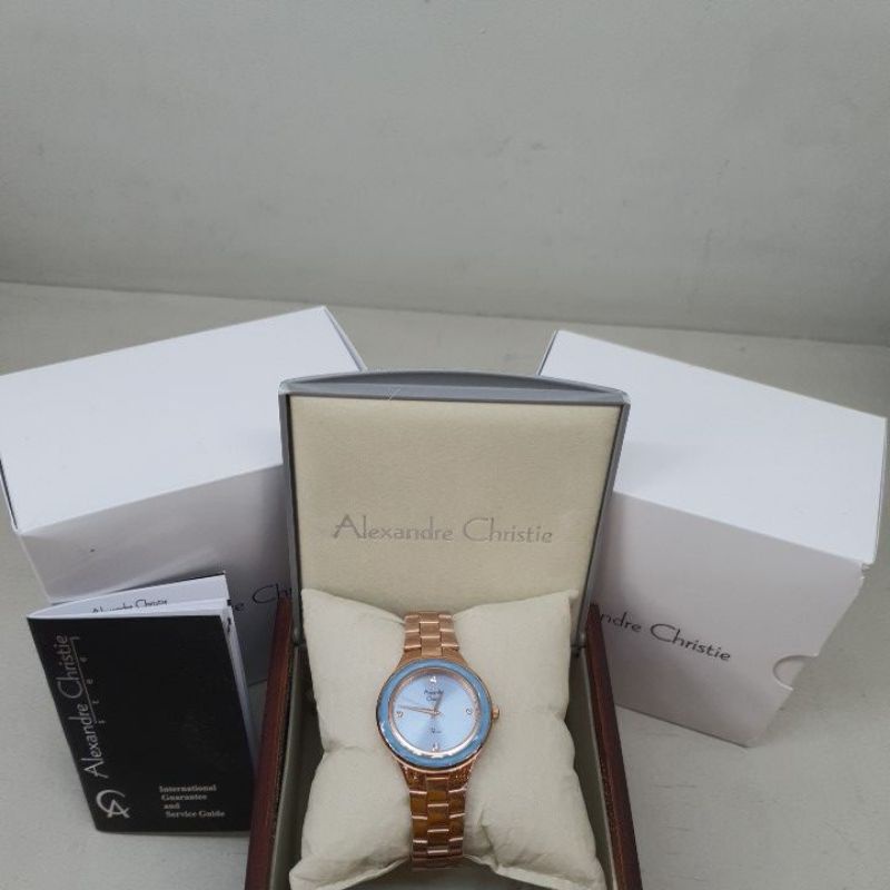 Jam Tangan Wanita Alexandre Christie AC2931LH AC 2931 LH AC2391 LH AC 2391LH Blue Rose Gold