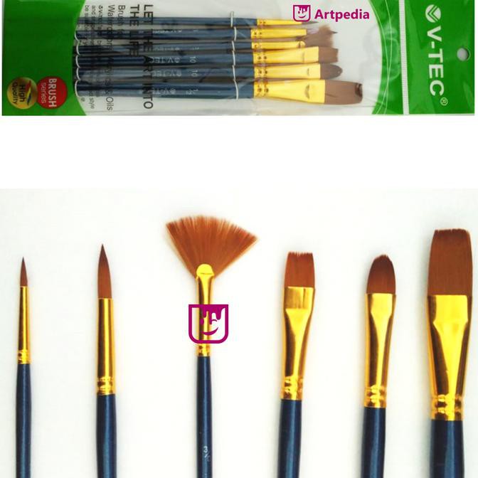 

HOT SALE V-Tec Brush A0342 Set 6 / Kuas Lukis Set isi 6