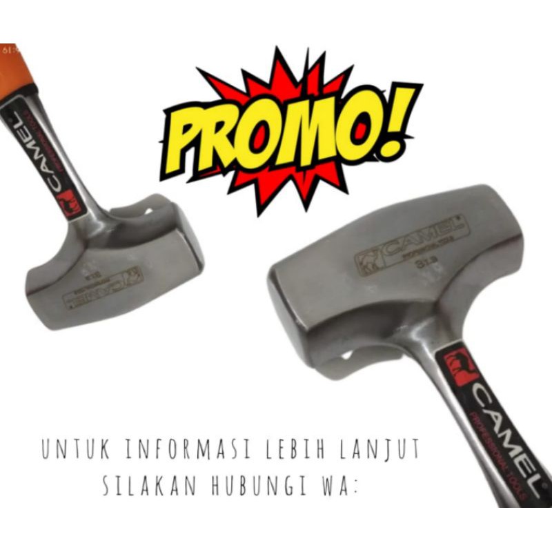 Palu Godam Camel 3LB Bodem Bogem Penghancur Beton Tembok Batu Rubber, alat tukang bangunan, tools-1