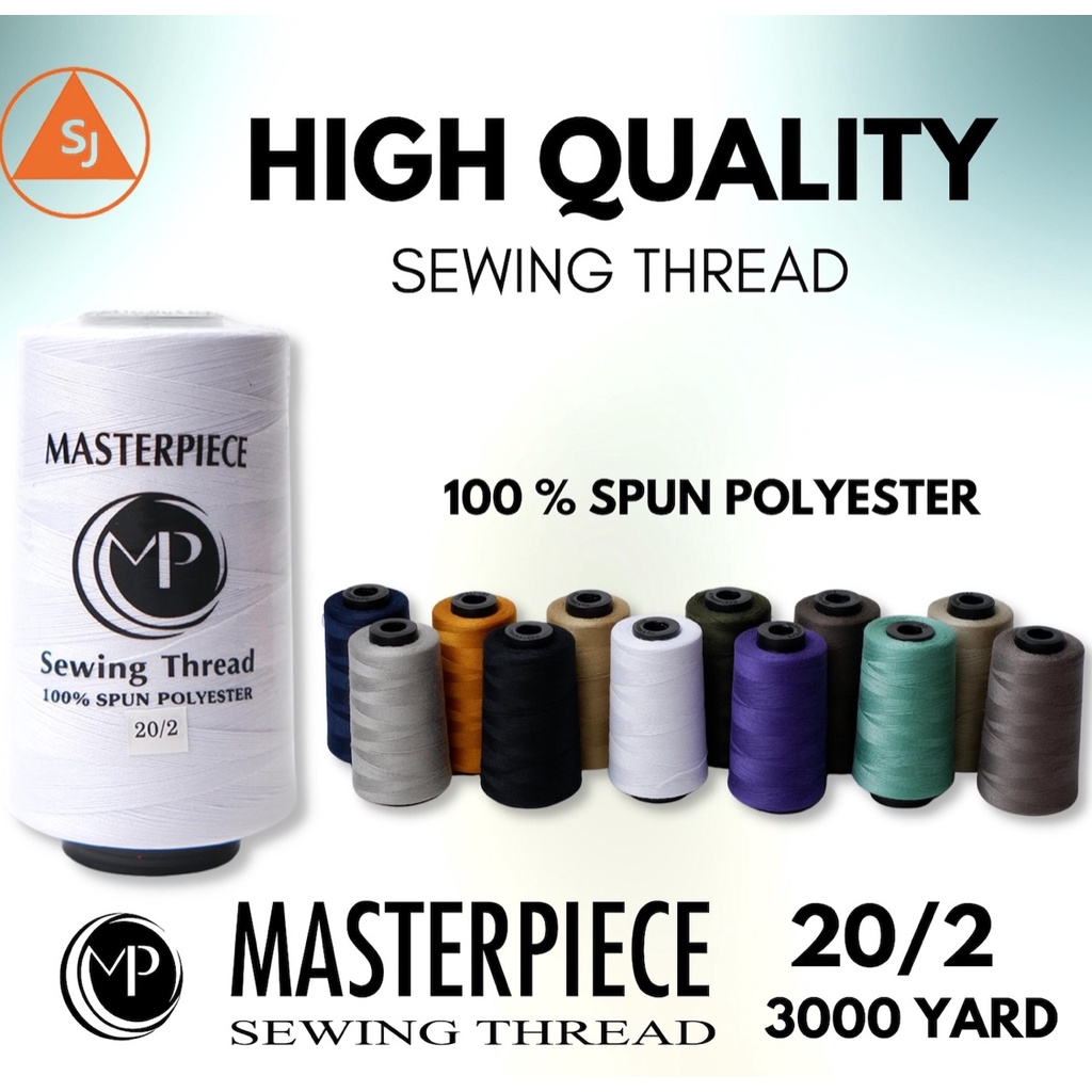 Benang Jahit Jeans - Masterpiece SP 20/2 Spun Polyester 3000 Yard - Bahan Jaket Kulit /Katun/ Cleana Levis