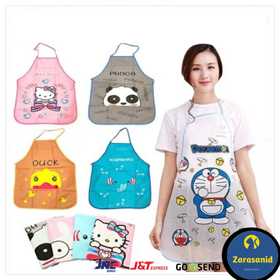 Celemek Masak Karakter Anti Air Apron Waterproof Motif Hewan Lucu