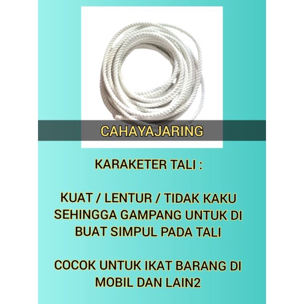 Tali Tambang Kain / Tali Tambang 8mm / Tali Tambang Katun /Tali Tambang Mobil