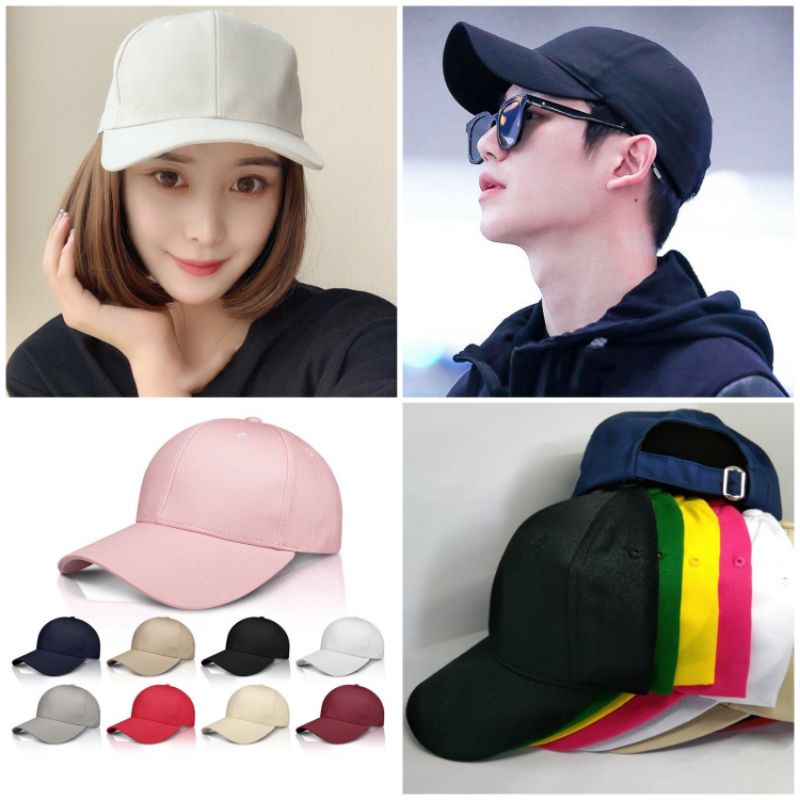 Topi Polos Baseball Pria Dan Wanita Bahan Rafael Tebal Cako Besi