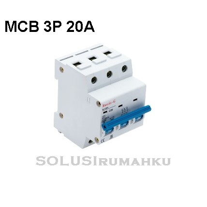 MCB 3 PHASE BRIGHT-G 20 A / SIKRING 3 PAS 20 AMPERE / MCB 3P 20 A