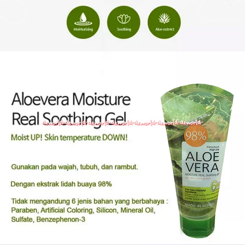 Aloe Vera Moisture Real Sooting Gel 98% California 150ml AloeVera Untuk Kulit Skin