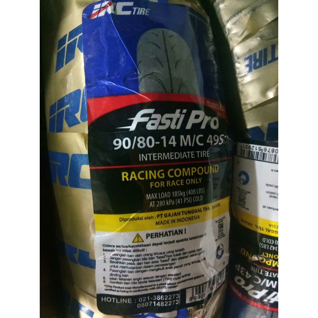 Ban Motor IRC Racing Compound Fasti Pro 90/80 Ring 14