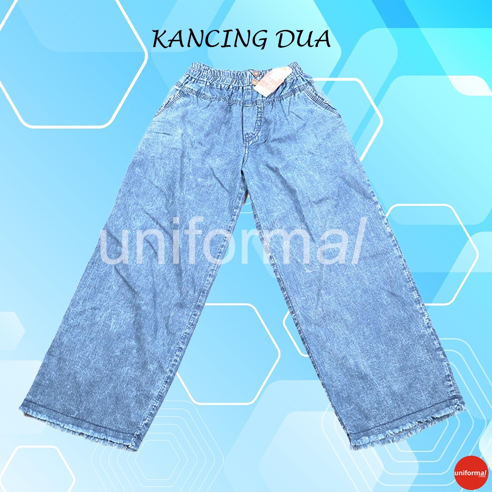 CELANA KULOT JEANS WANITA / KULOT RAWIS PINGGANG KARET SERUT / CELANA KULOT PANJANG SOFT JEANS / CELANA JINS CEWEK / KULOT MURAH BAHAN PREMIUM HALUS HIGH WAIST FULL KARET