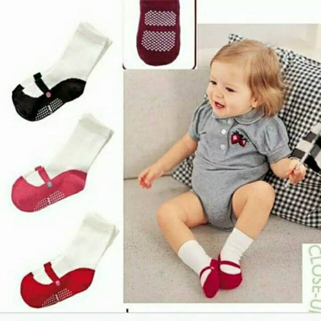 D12 Kaos kaki anak / kaos kaki bayi   nonslip motif sepatu ukuran S(0-2th)