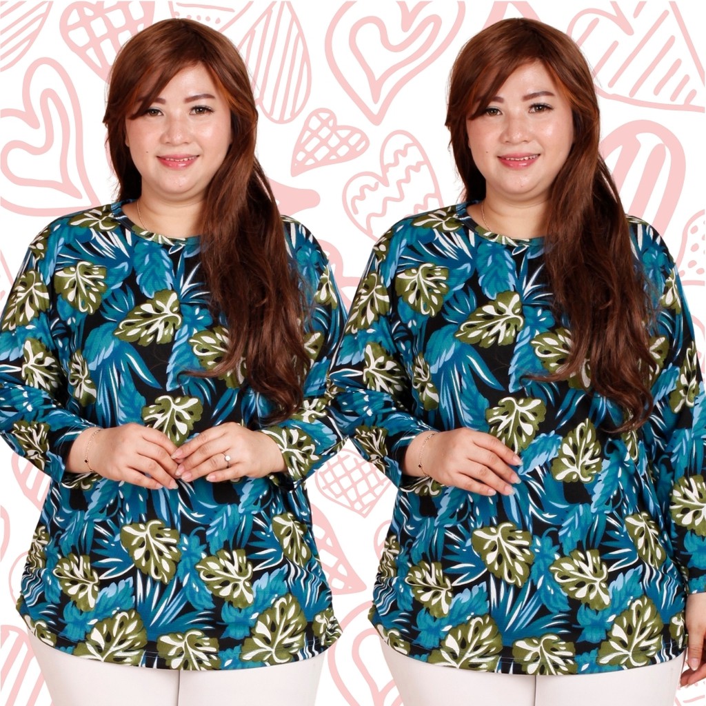 KAOS JUMBO BIG SIZE LENGAN PANJANG WANITA MONSTERA