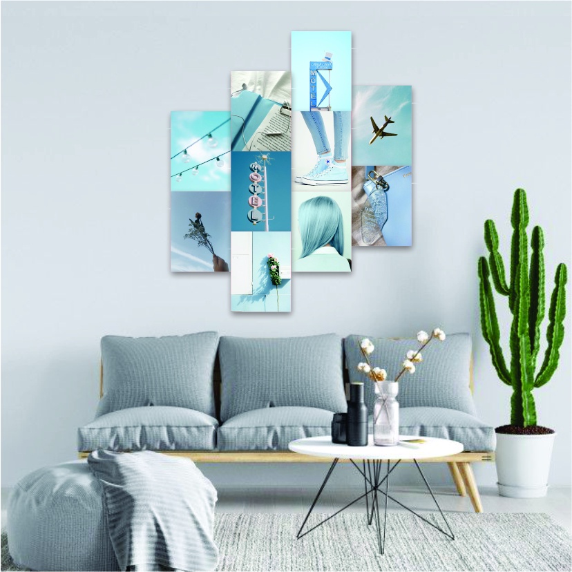 Wall Decor Hiasan Dinding Walpaper Dinding Tema Aesthetic Blue Pastel