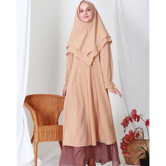 Jual Aisyah Dress Set Gamis Khimar Shopee Indonesia