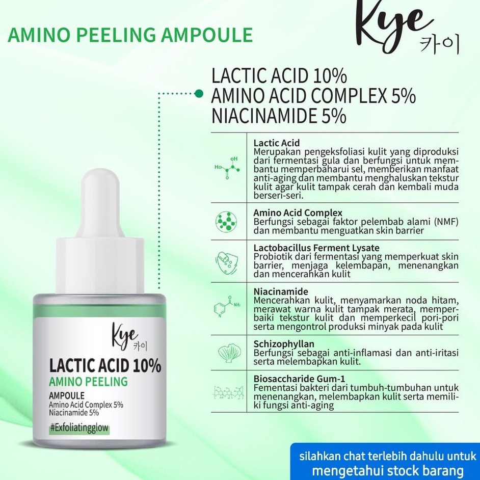 KYE PEELING SERUM WAJAH ACID AHA 10% BOTTLE PERAWATAN WAJAH KOSMETIK