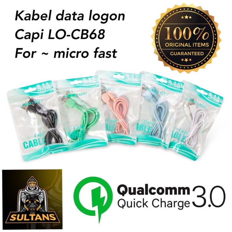 PROMO KABEL DATA LOGON CAPI LO- CB68  MICRO ORIGINAL FAST CHARGING &amp; DATA TRAVELLER