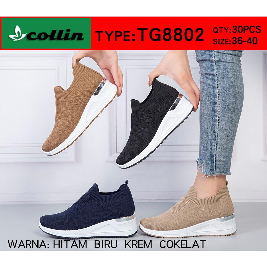 Zaumi Collin Sneakers Rajut Import Korean Style / Sepatu Wanita Rajut Import / Original Shoes