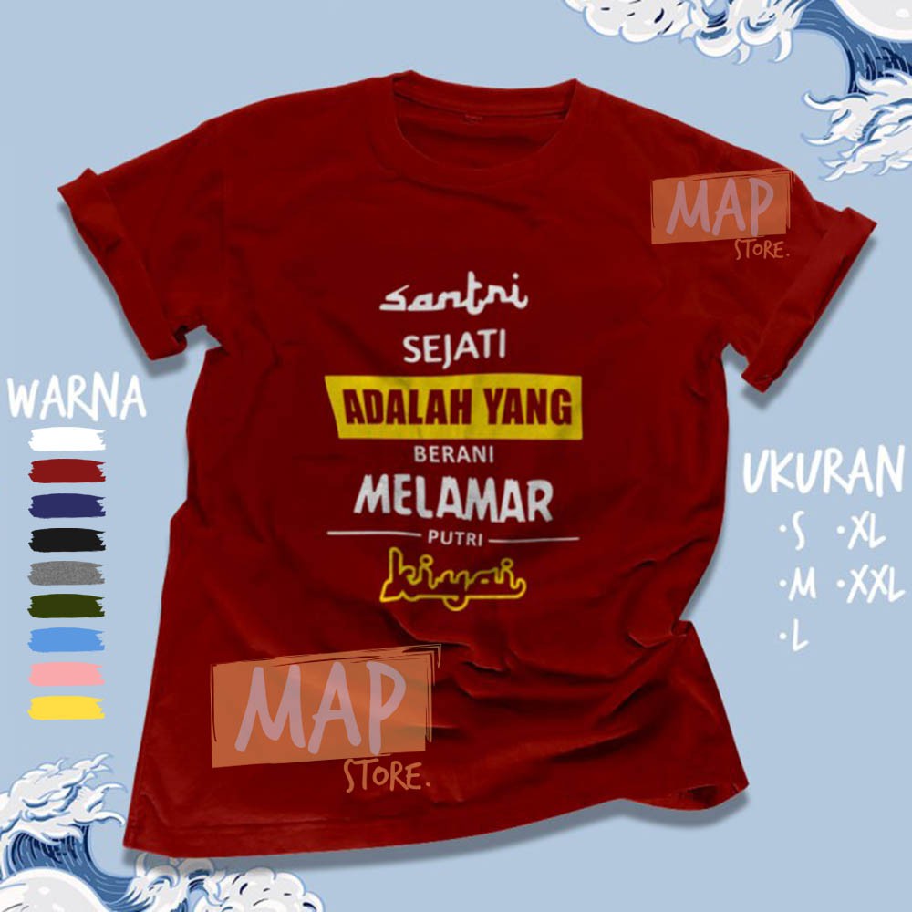 Kaos Dakwah SANTRI SEJATI  - Baju Distro Muslim Islami Cotton Combed 30s | 2029-2