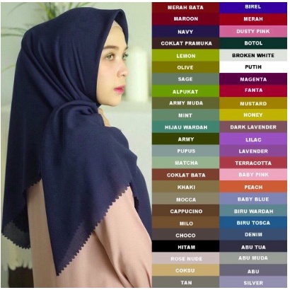 Hijab Segi Empat Bella Square Lasercut MURAH