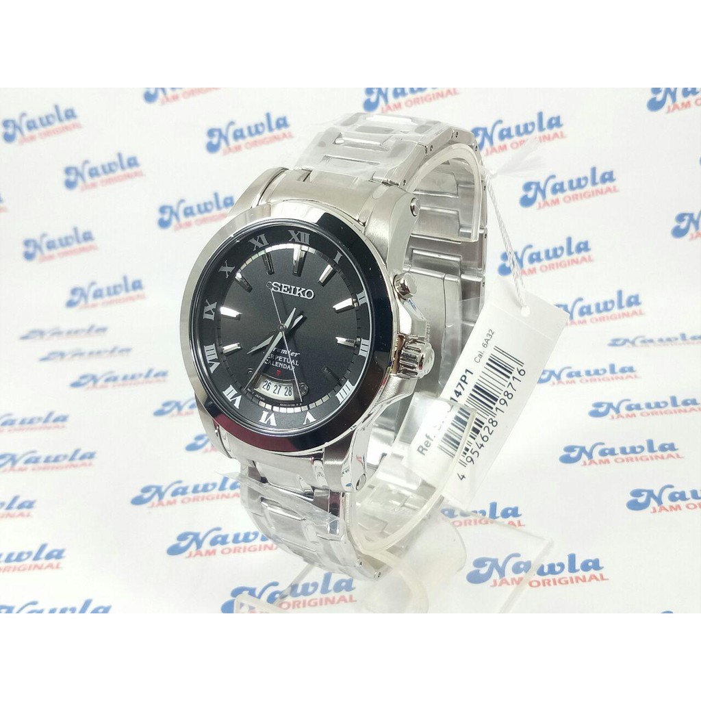 Seiko Premier SNQ147P1 Perpetual Calendar Black Dial | Jam Pria SNQ147