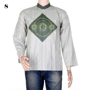 Baju Koko-Busana Muslim Pria Lengan Panjang Kafa Bordir Trapesium No 7