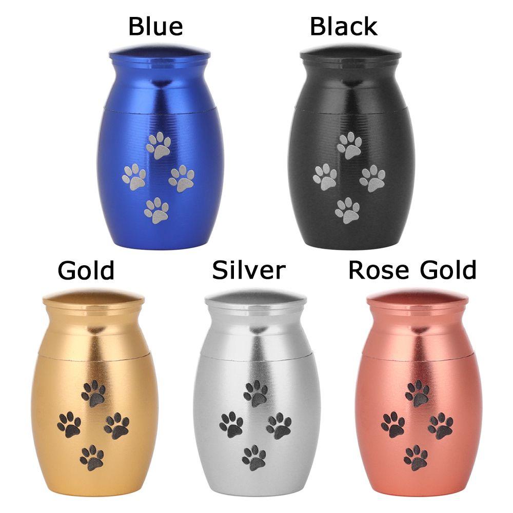 TOP Guci Kremasi Pet Mini Motif Kaki Kucing Anjing Bahan Aluminium Alloy Kenang Kenangan