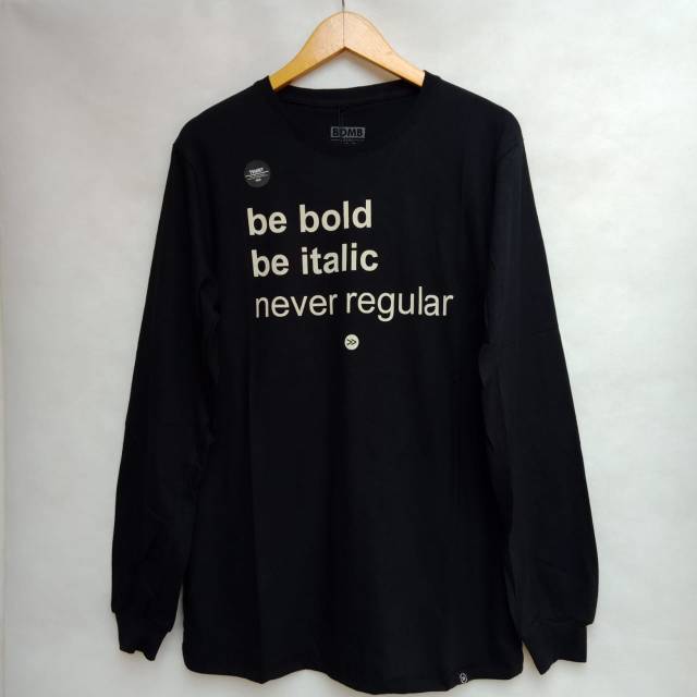 Kaos Bombboogie Hitam Lengan panjang