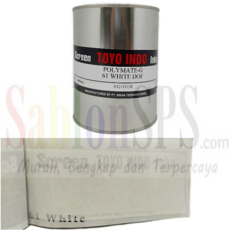 TINTA TOYO POLYMATE WHITE DOFF G61 PUTIH DOF TINTA SABLON PLASTIK 1kg